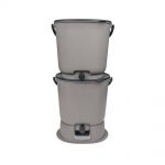 Set 2 coșuri compostare | Bokashi Organko Essential | 15.3 L x 2 | Gri-Negru