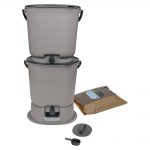 Set 2 coșuri compostare | Bokashi Organko Essential | 15.3 L x 2 | Gri-Negru - imagine 2