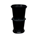 Set 2 coșuri compostare | Bokashi Organko Essential | 15.3 L x 2 | Negru
