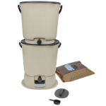 Set 2 coșuri compostare | Bokashi Organko Essential | 15.3 L x 2 | Crem - imagine 2