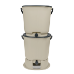 Set 2 coșuri compostare | Bokashi Organko Essential | 15.3 L x 2 | Crem